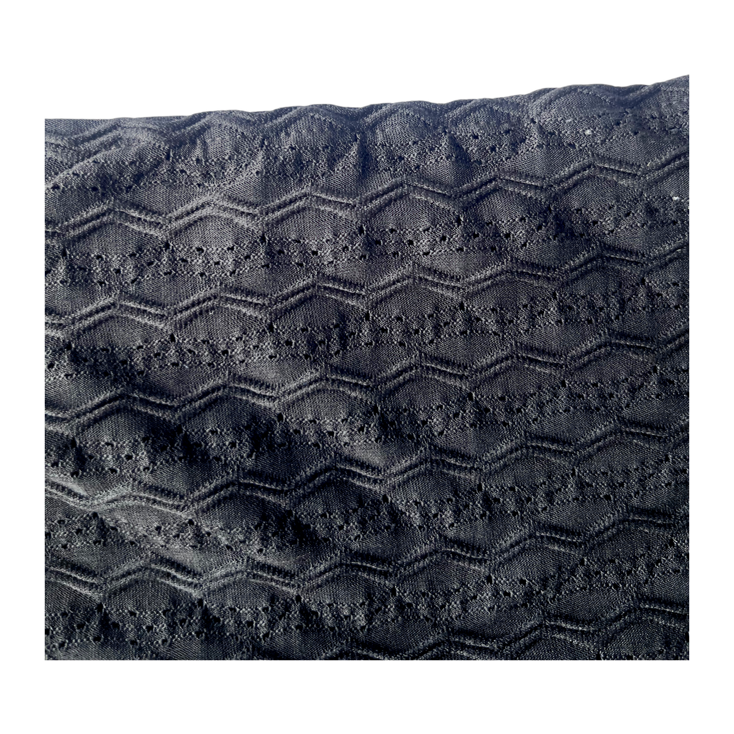 Top Guess negro de hombros descubiertos con textura geométrica – Talla L