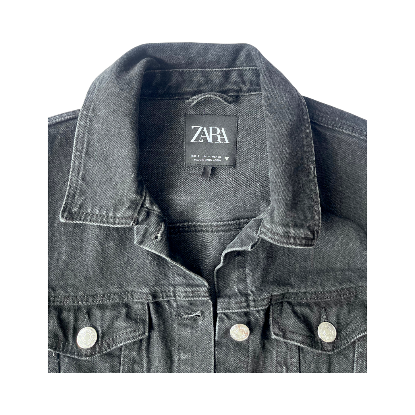 Chaqueta denim negra Zara – Talla S