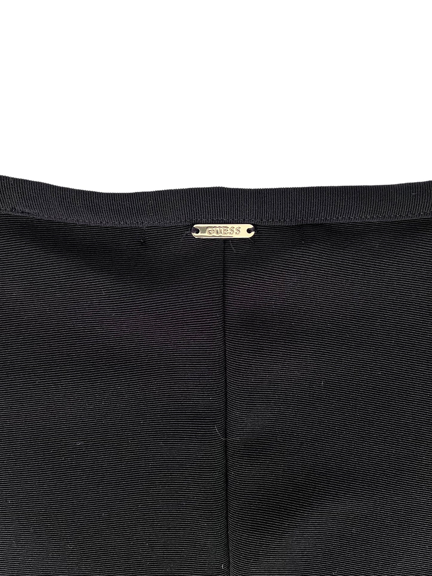 Vestido negro Guess ajustado con detalle cruzado – Talla S-M