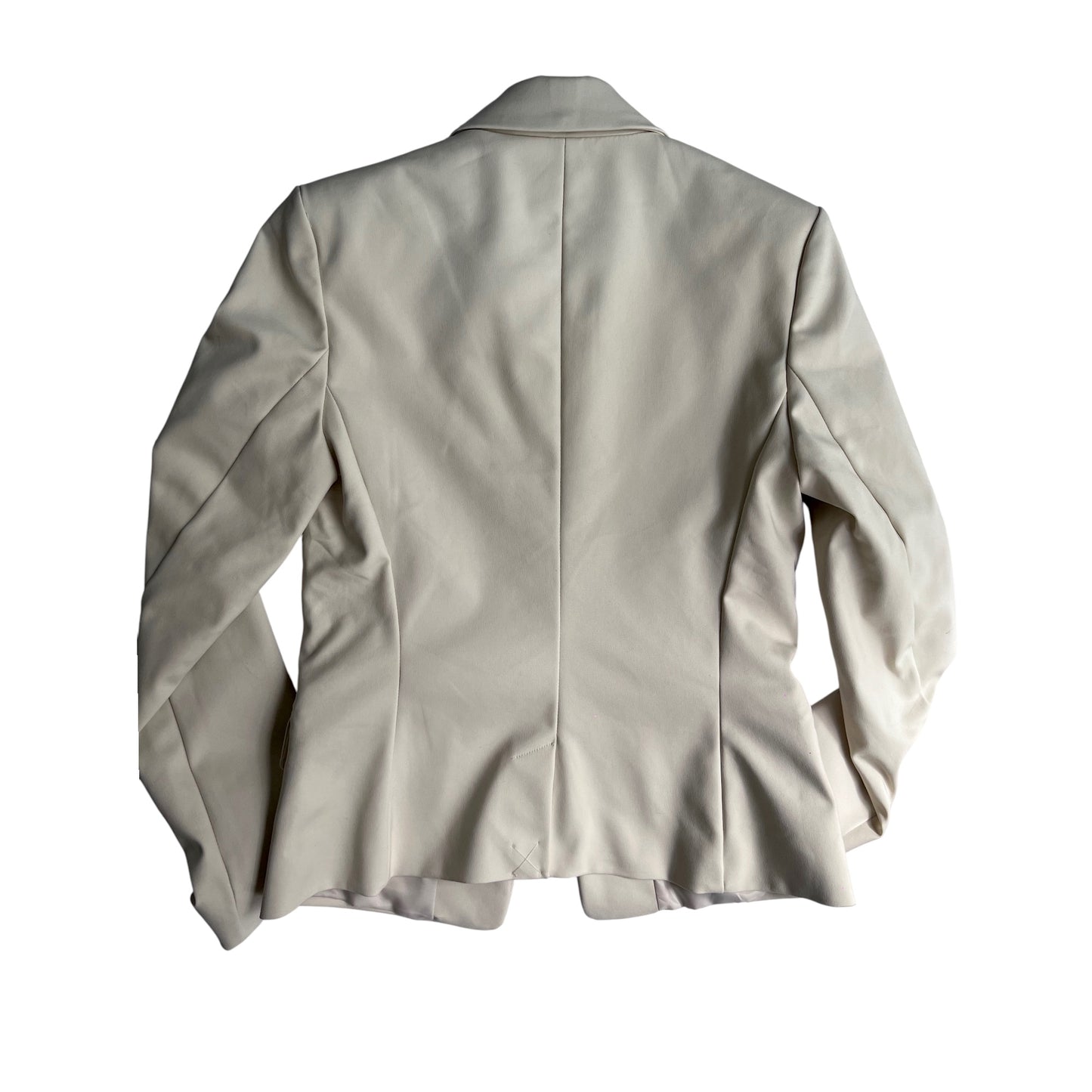 Blazer Mango beige con solapa clásica – Talla M -6 USA