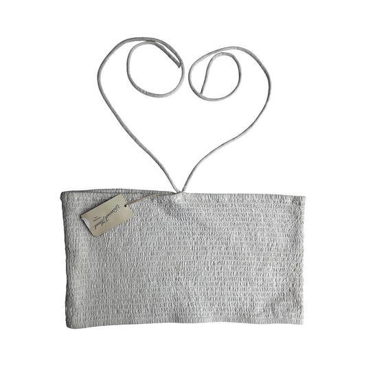 Top estilo bandeau Universal Thread blanco con tiras – Talla XL