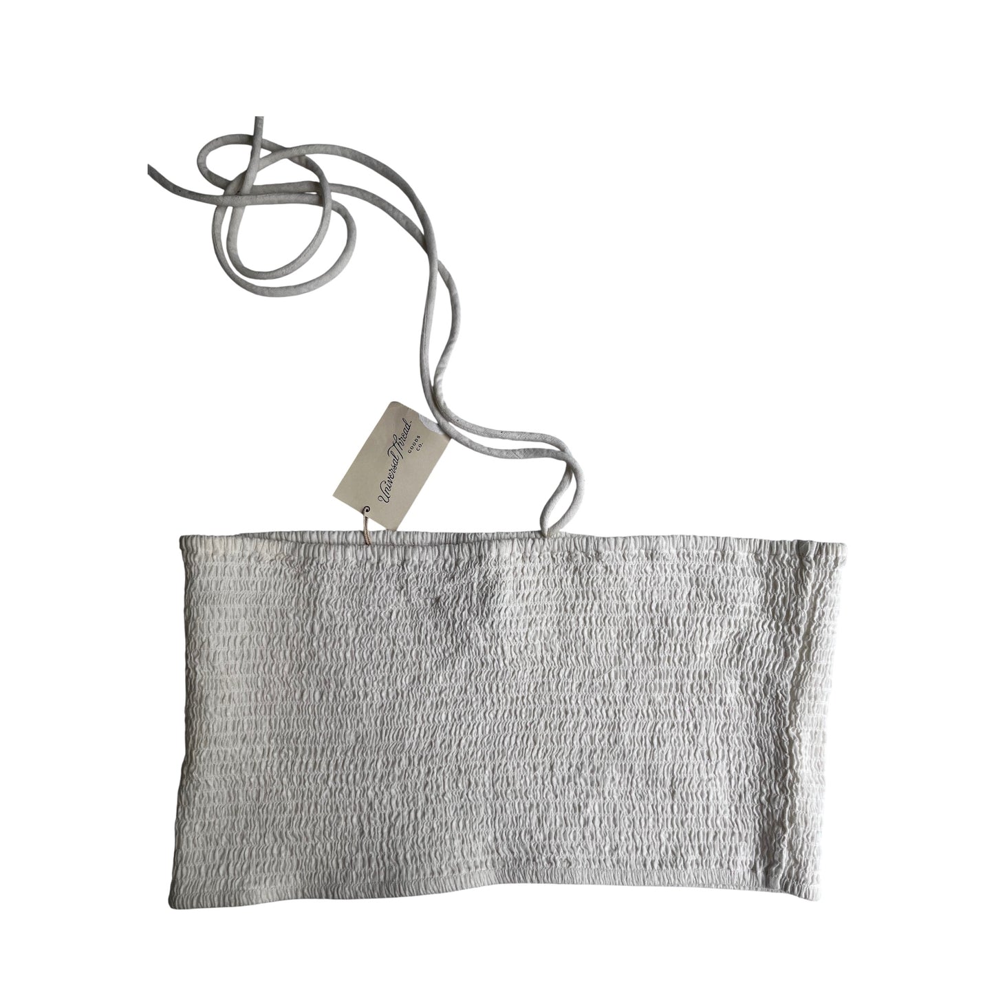 Top estilo bandeau Universal Thread blanco con tiras – Talla XL