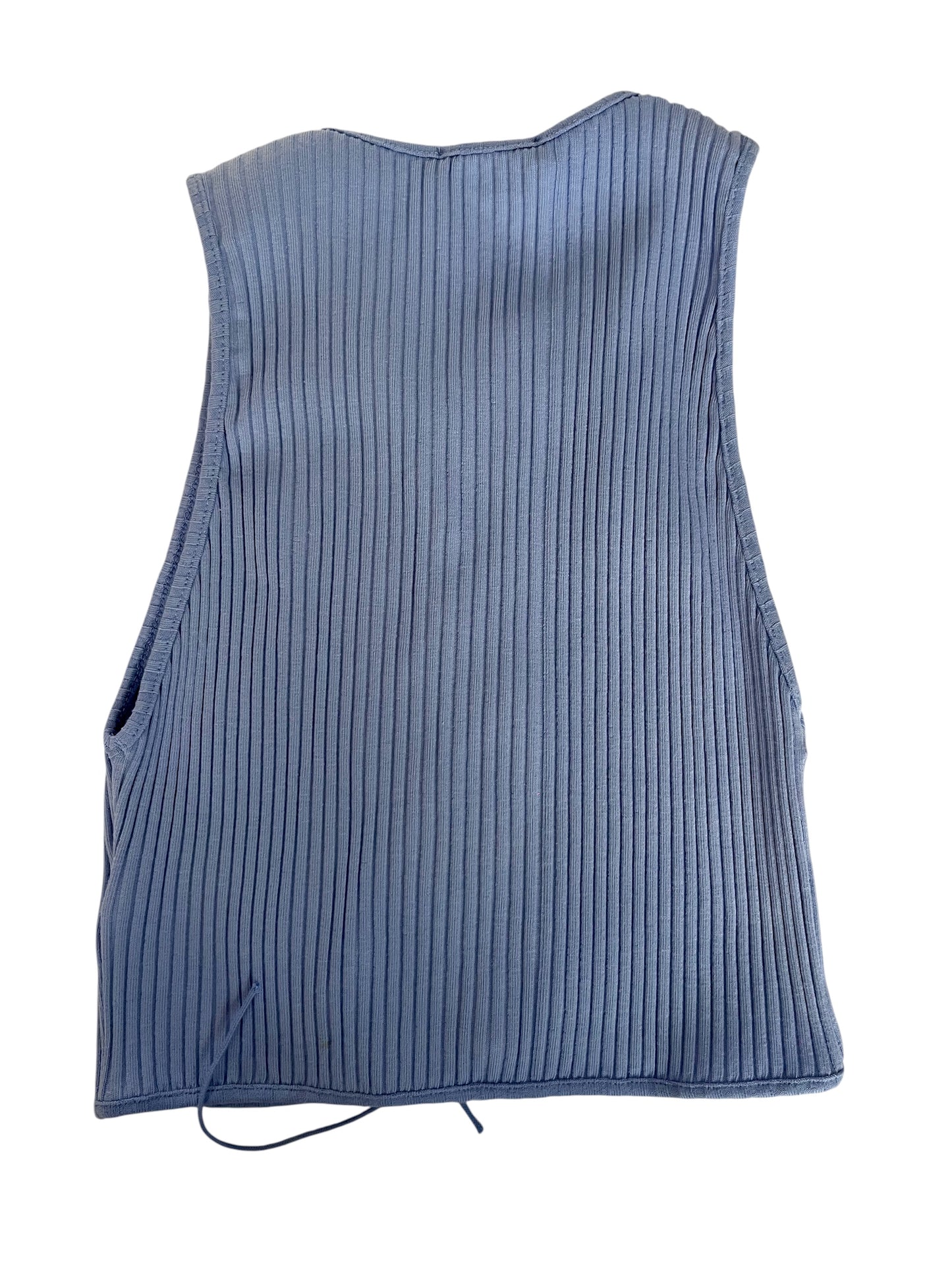 Top canalé azul con cordones Zara – Talla L