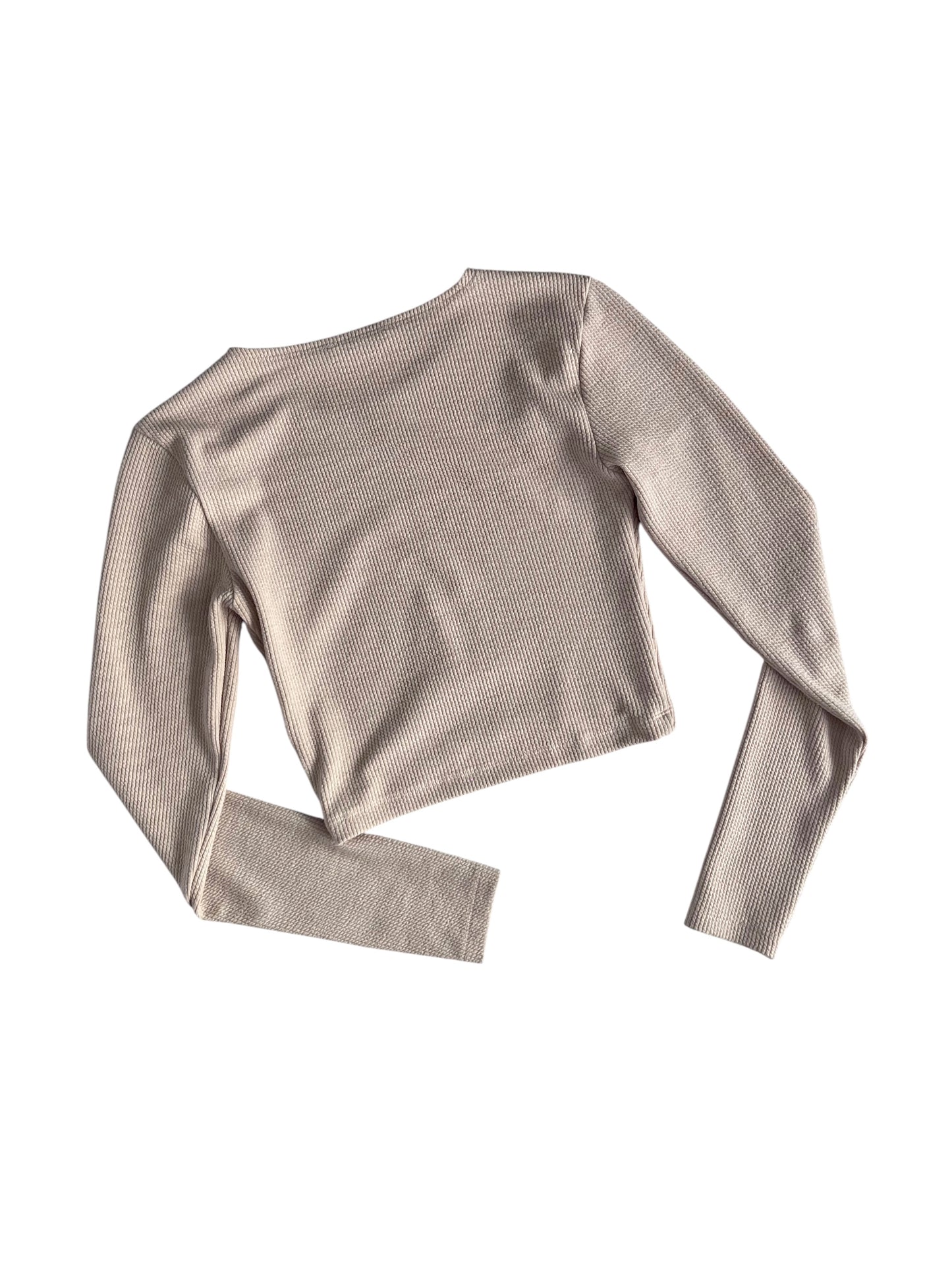 Blusa manga larga beige Zara corta – Talla M