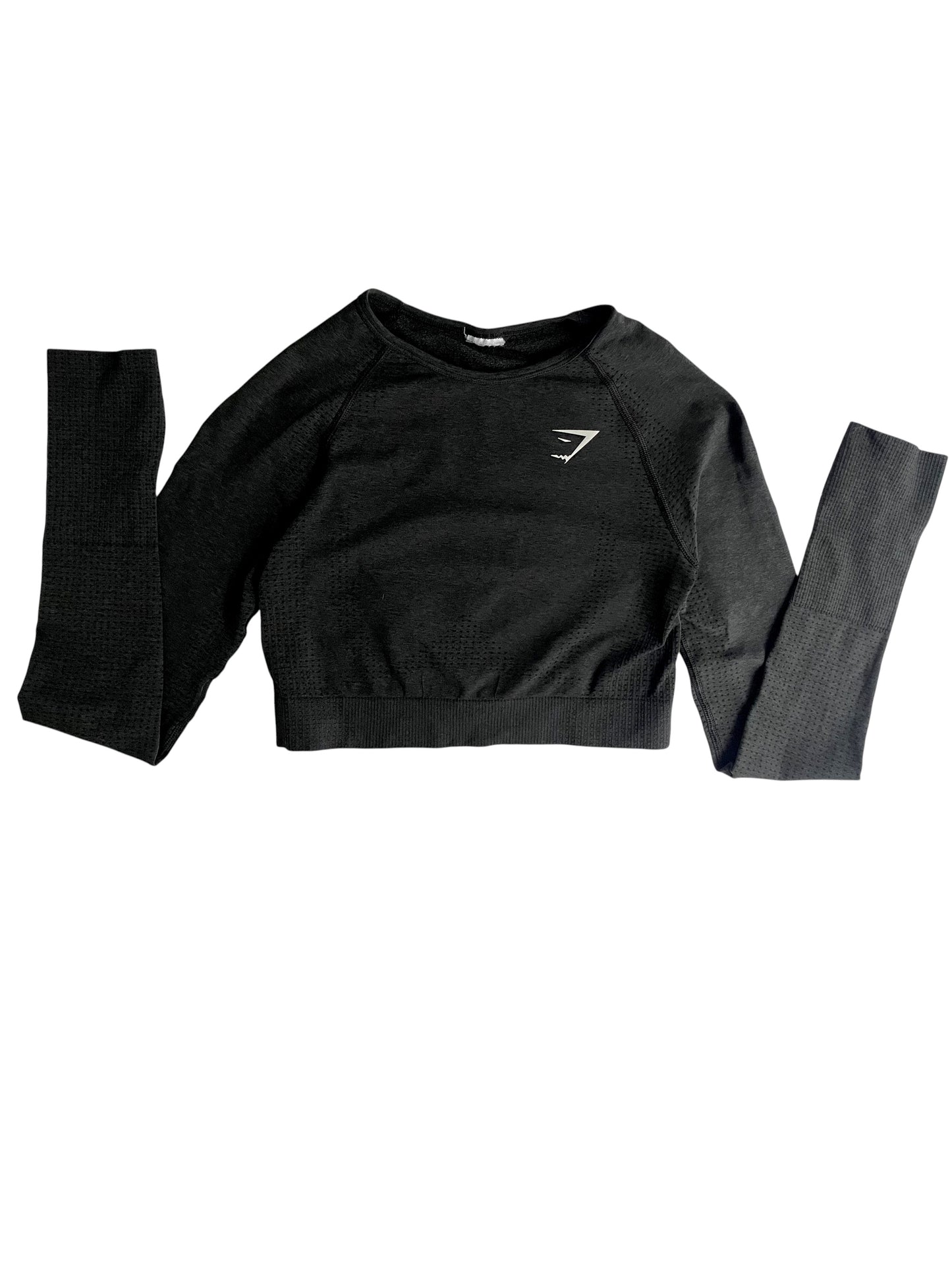 Crop top deportivo negro manga larga Gymshark – Talla S-M