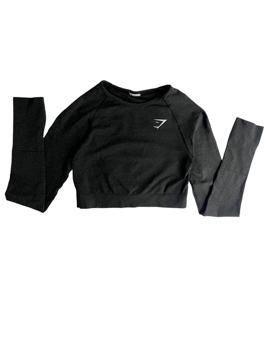 Crop top deportivo negro manga larga Gymshark – Talla S-M