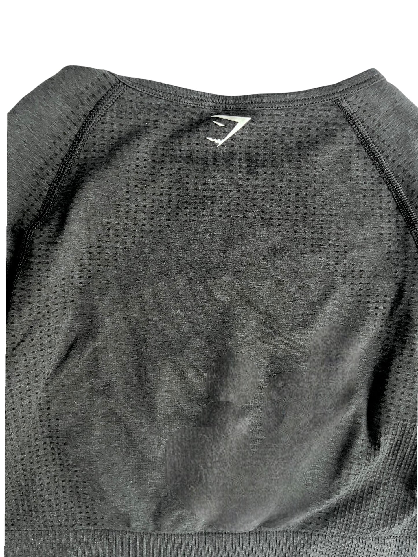 Crop top deportivo negro manga larga Gymshark – Talla S-M