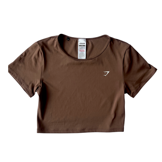 Top crop Gymshark marrón chocolate – Talla M