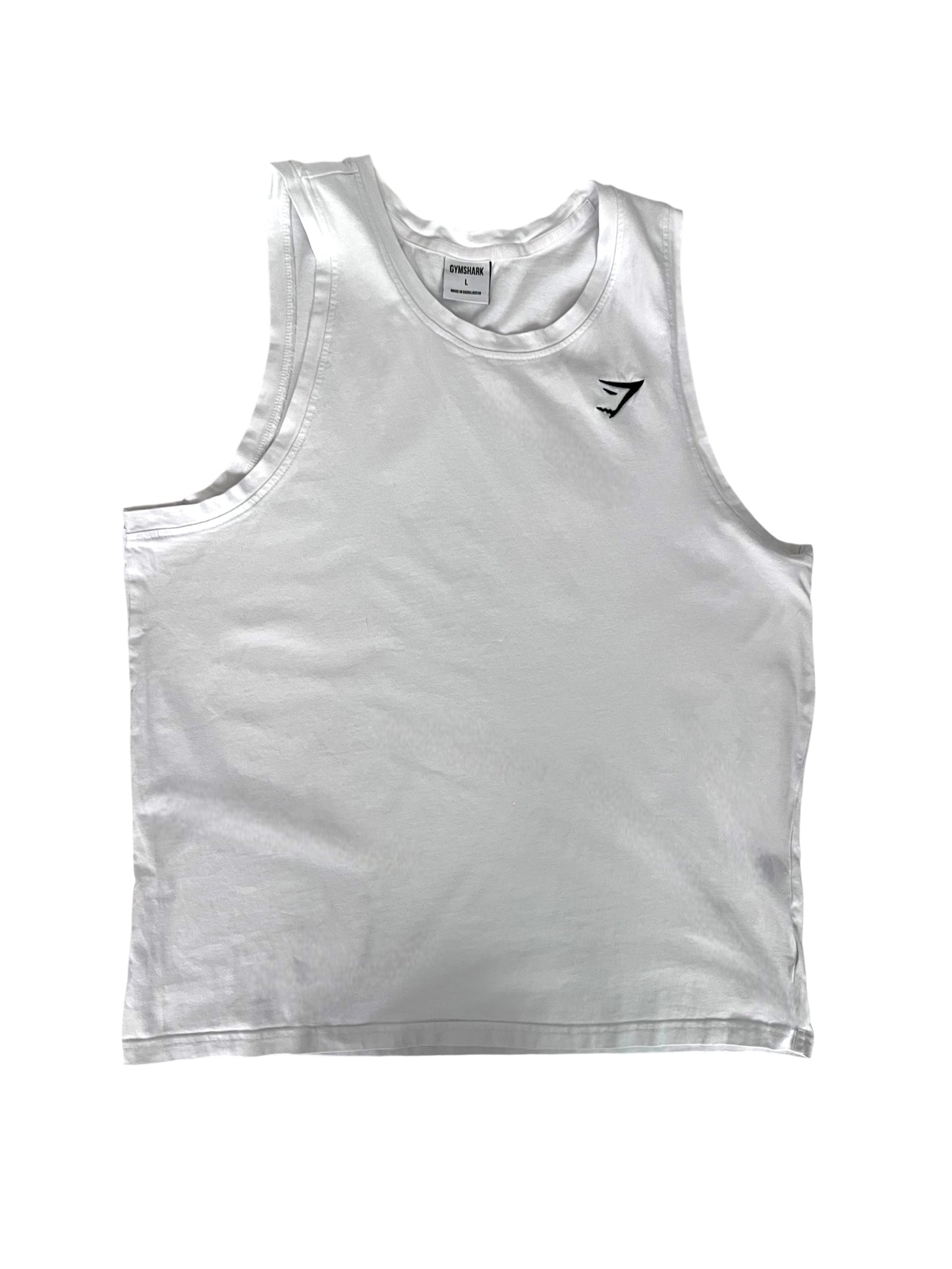 Camiseta sin mangas blanca Gymshark – Talla L