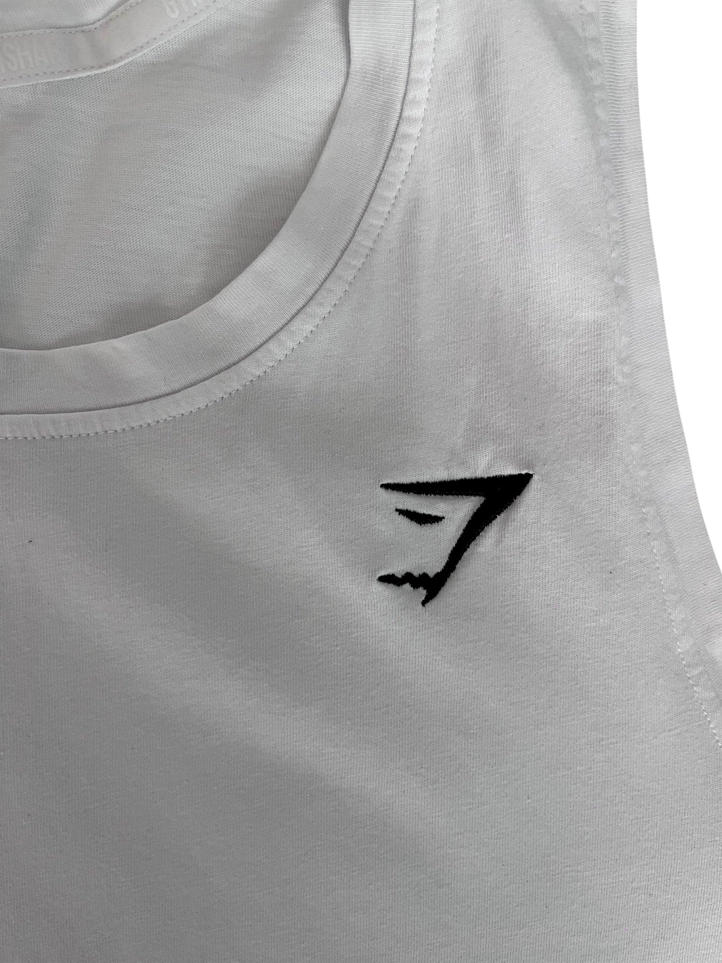 Camiseta sin mangas blanca Gymshark – Talla L