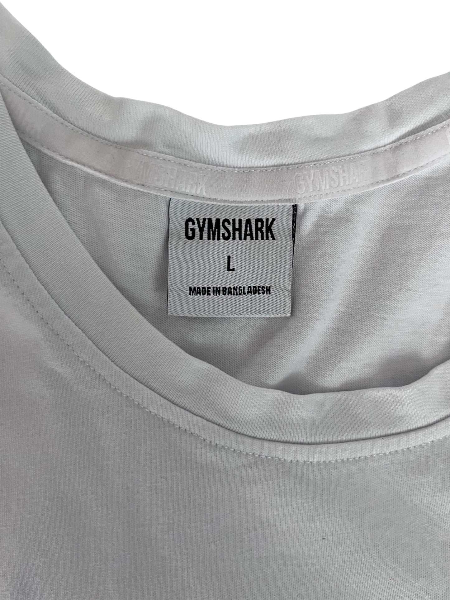 Camiseta sin mangas blanca Gymshark – Talla L