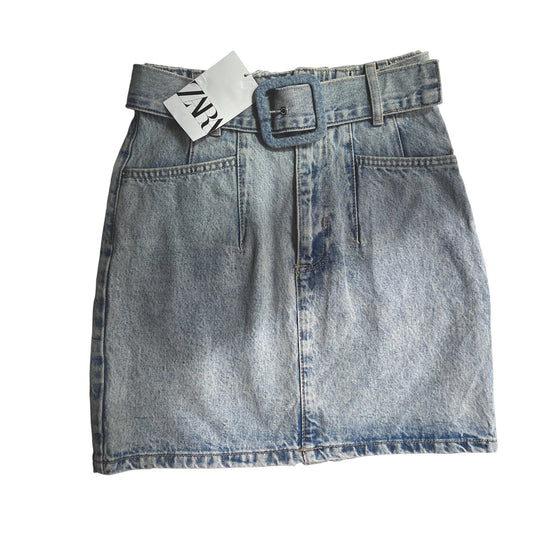 Falda denim Zara con cinturón – Talla XS-S