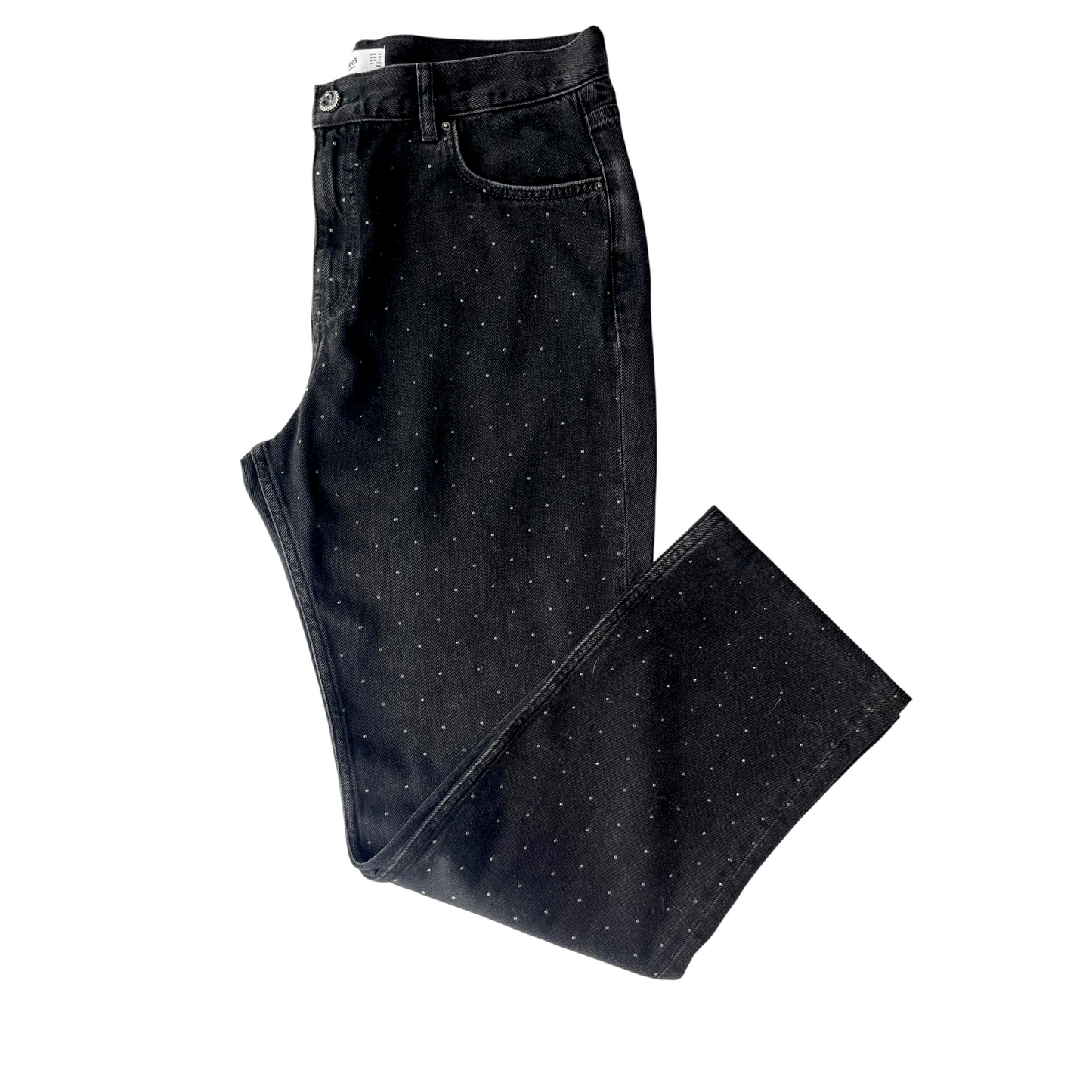 Jeans MNG negro con apliques brillantes-Talla 12 USA