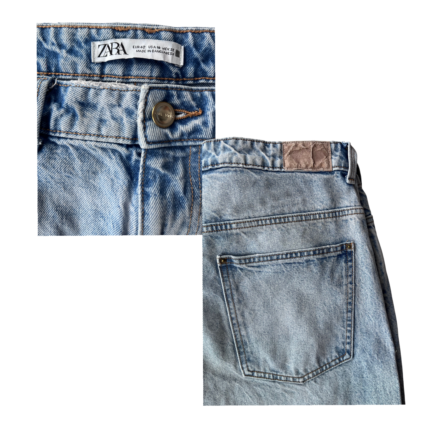 Jeans ZARA Wide Leg azul claro