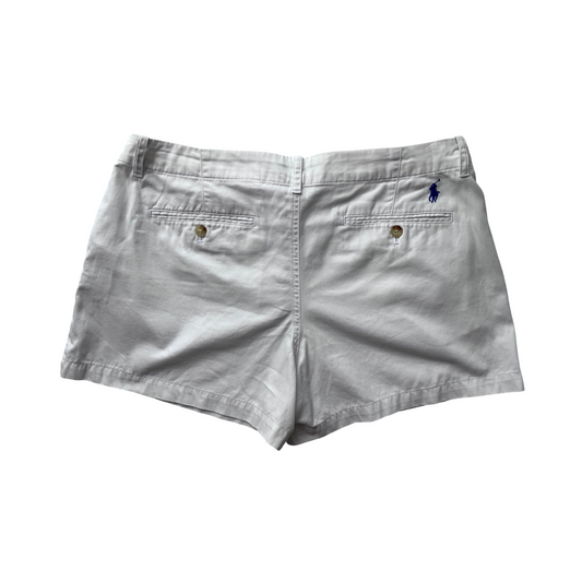 Shorts Polo Ralph Lauren blancos con bordado azul – Talla 12