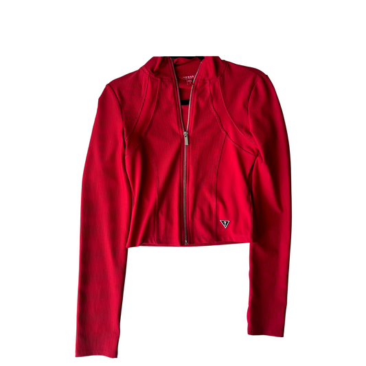 Chaqueta Guess deportiva roja con cierre frontal – Talla S