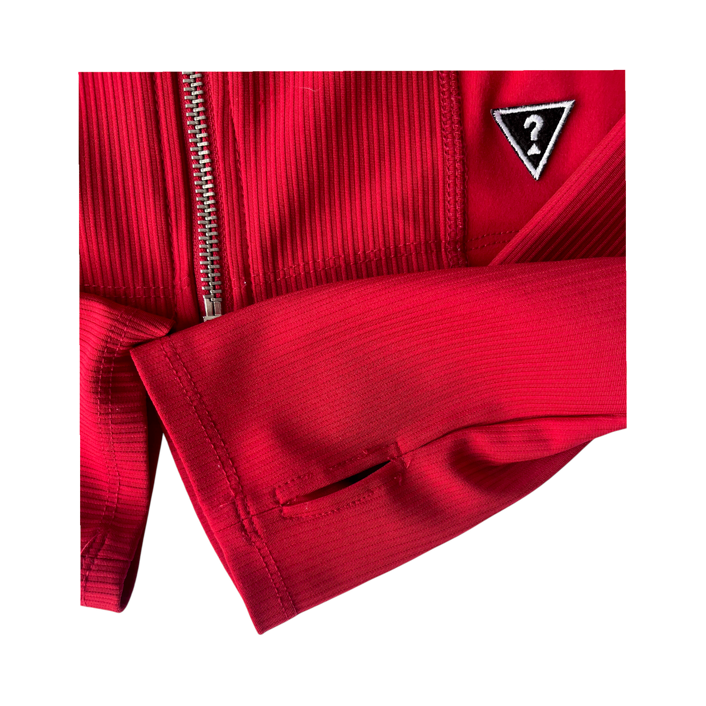 Chaqueta Guess deportiva roja con cierre frontal – Talla S