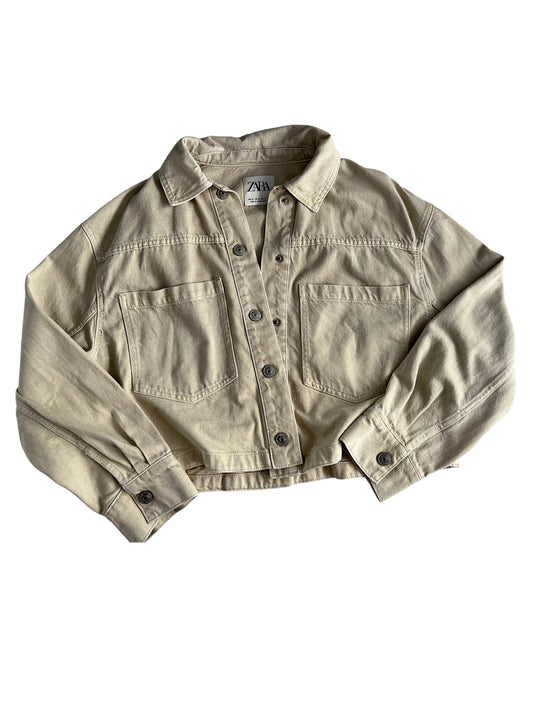 Chaqueta corta beige con bolsillos Zara – Talla S-M