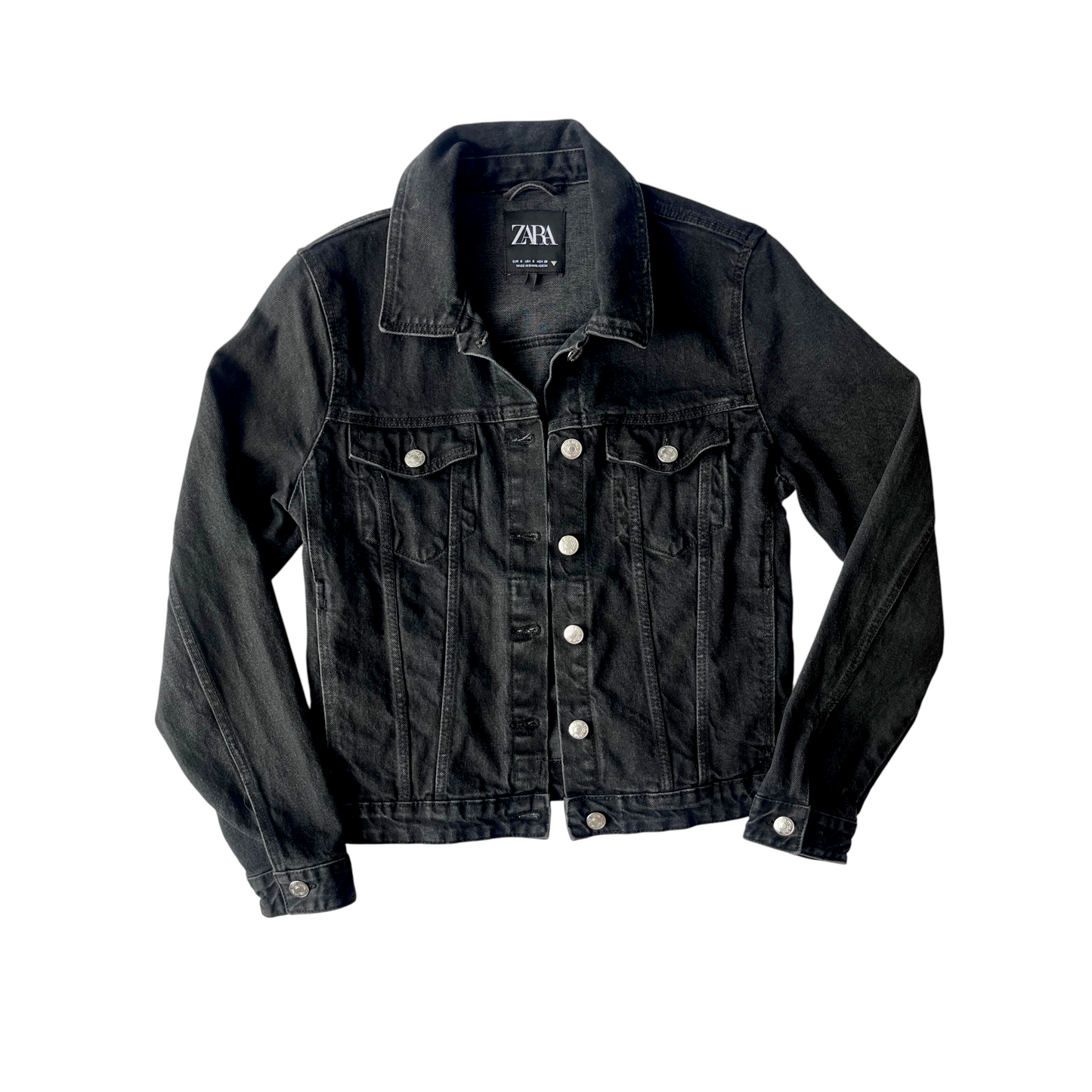 Chaqueta denim negra Zara – Talla S
