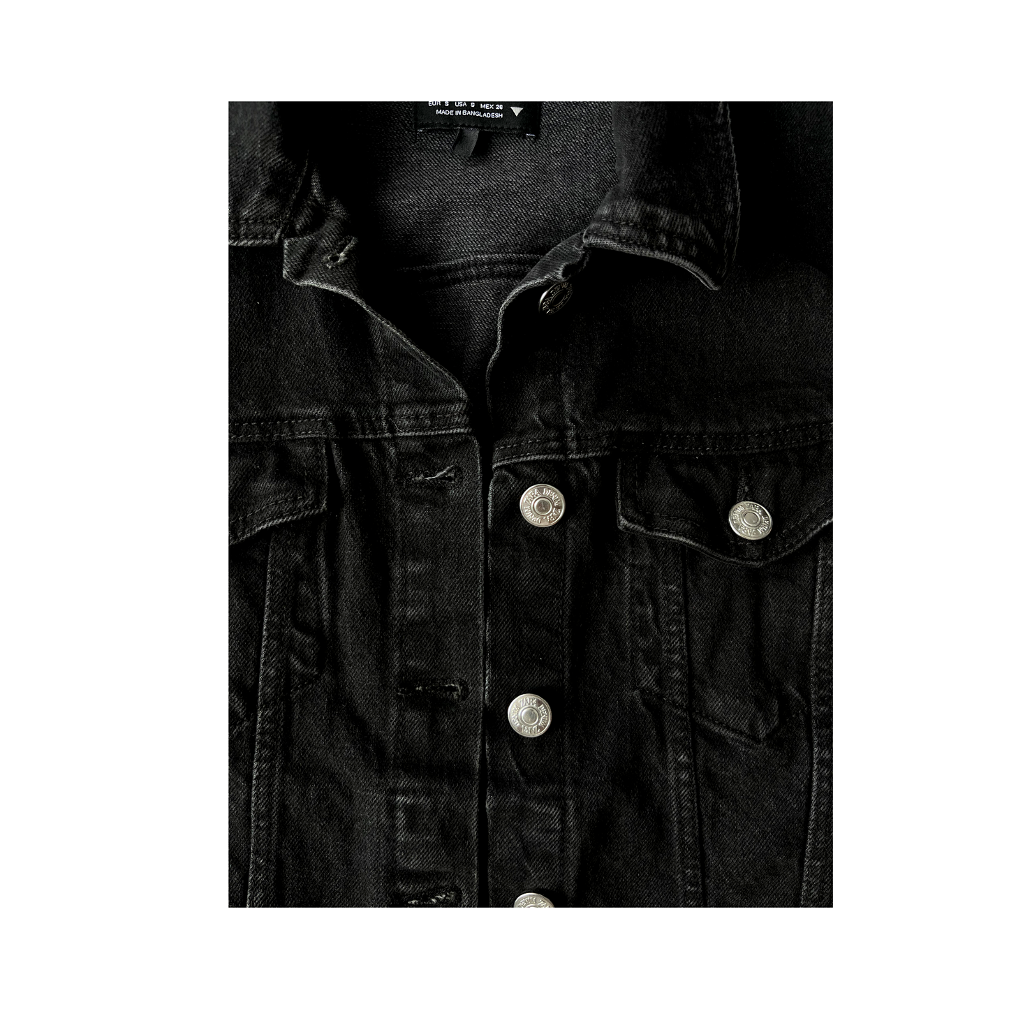 Chaqueta denim negra Zara – Talla S