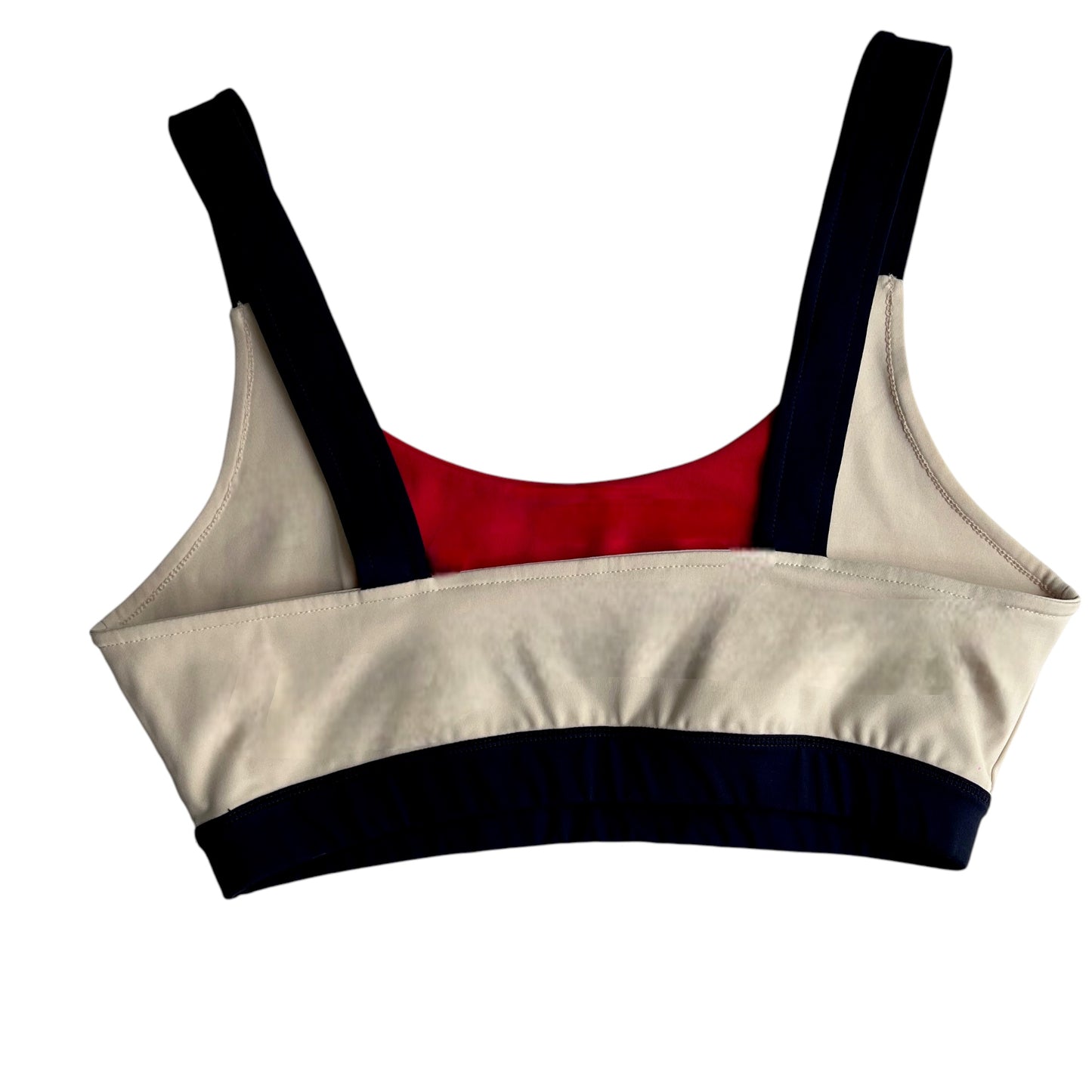 Top deportivo Champion color block rojo, beige y azul