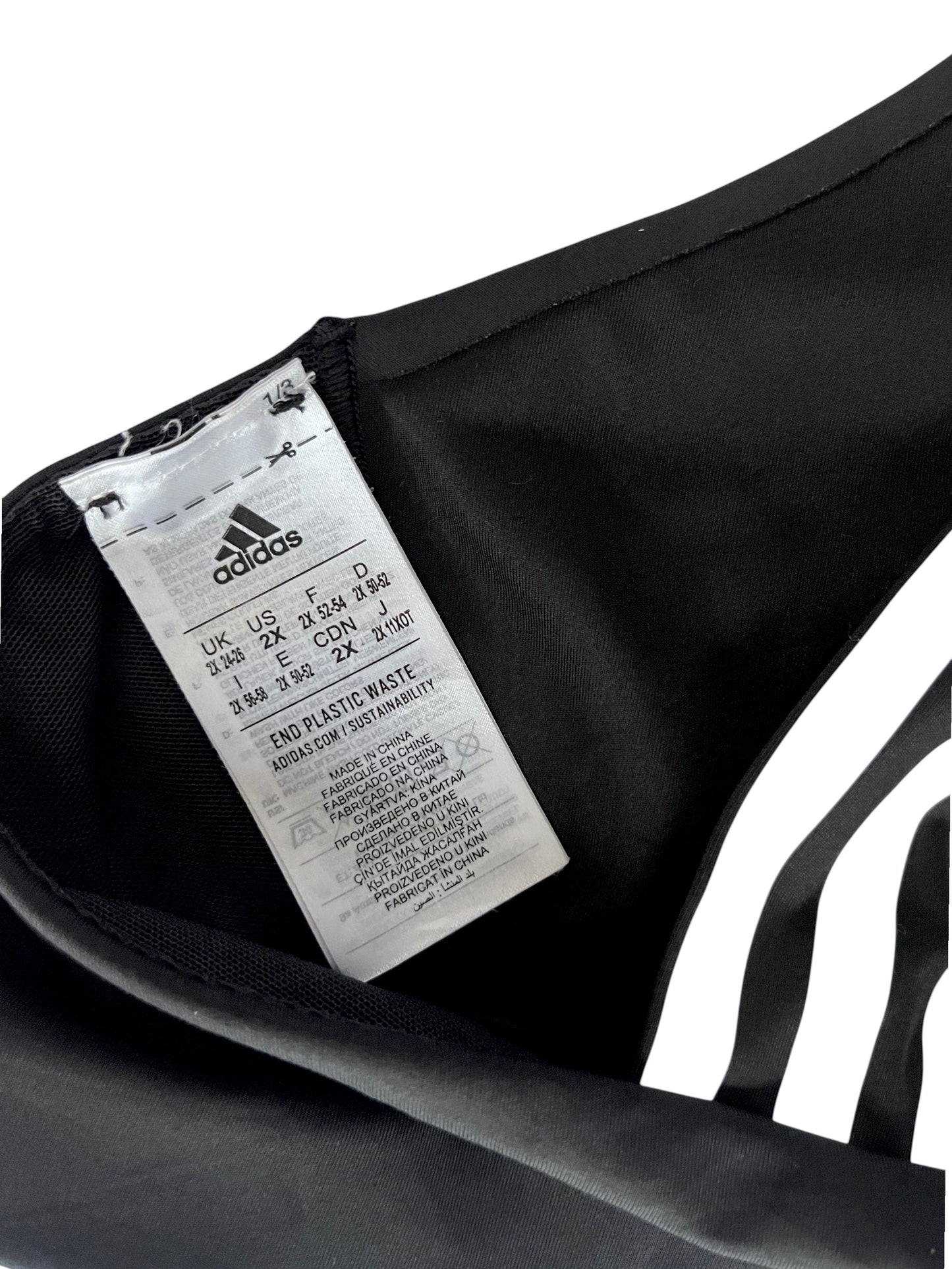 Top deportivo negro Adidas con tirantes – Talla XXL