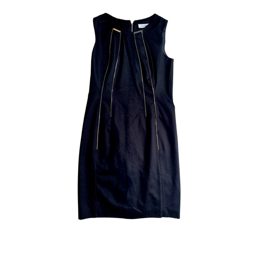 Vestido Calvin Klein negro sin mangas con cierres – Talla M