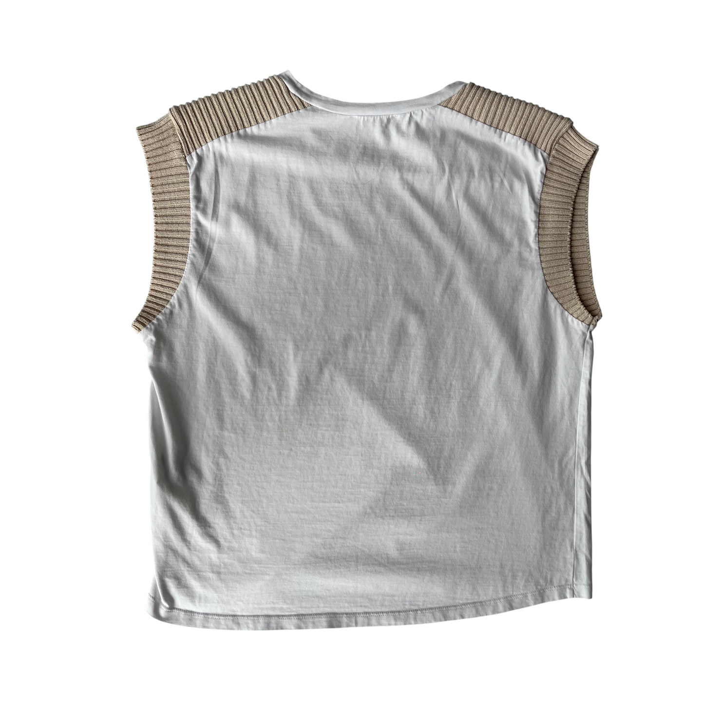 Blusa sin mangas Zara con detalles tejidos en hombros – Talla S